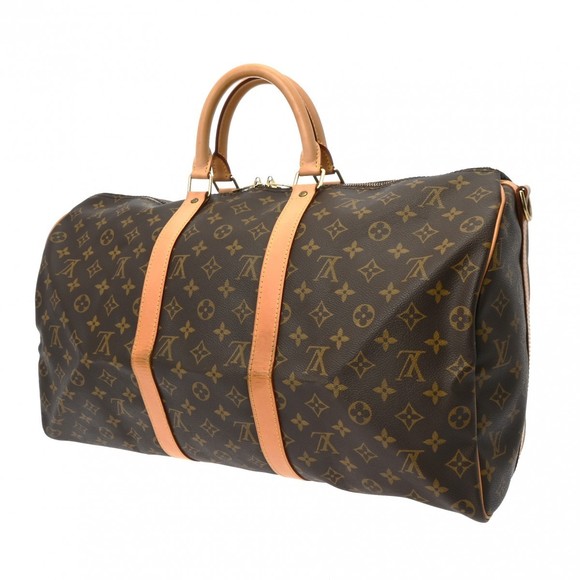 Louis Vuitton Monogram 50 Keepall Bag 2Way Brown Canvas Bandouliere - Picture 1 of 15